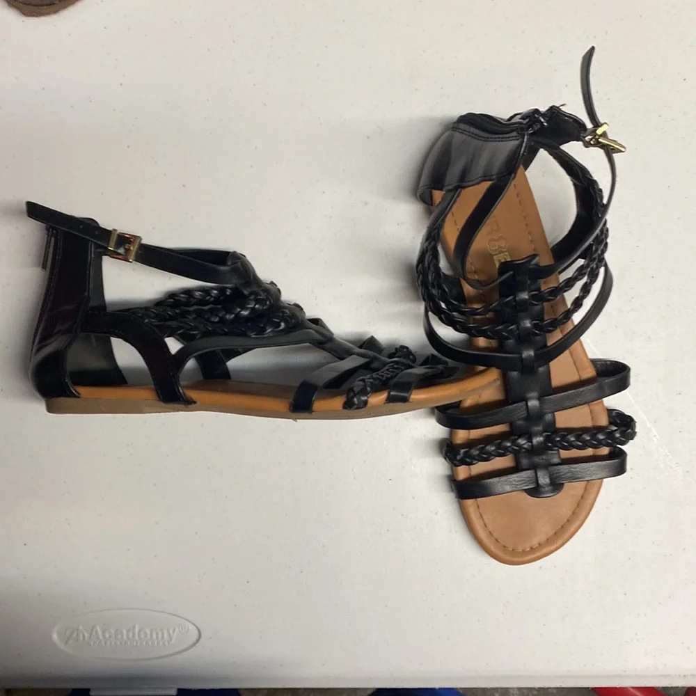 Black gladiator zip up sandal - Picture 2 of 7